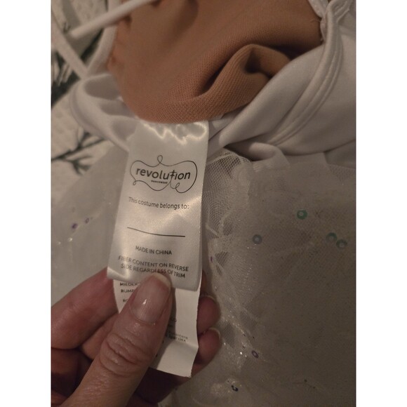 Nutcracker Snowflake Fairy White Sparkle Dance Or Figure Skating Costume Size MA - Picture 6 of 10